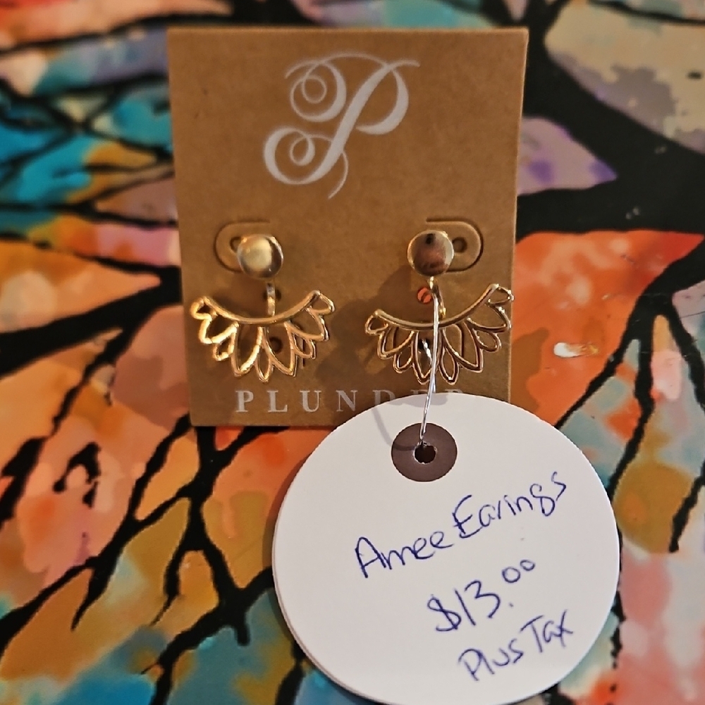 Plunder AMEE Gold Fan Earrings